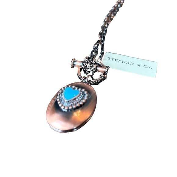 Stephan & Co. Copper & Turquoise Toggle Locket Necklace - Picture 10 of 16